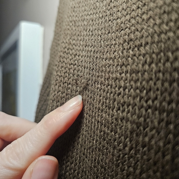 Massimo Dutti Long Olive Green Knit Cardigan - Picture 4 of 7